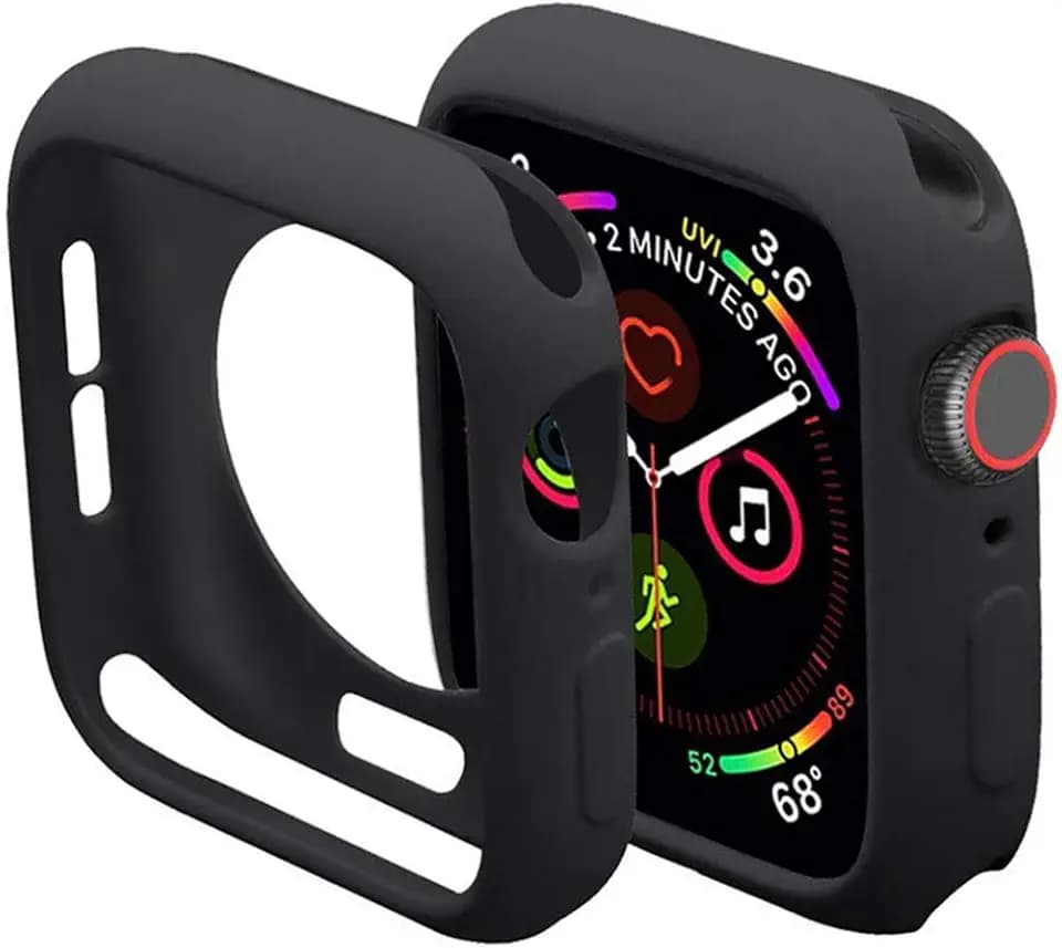 Miimall Kompatibel mit Apple Watch 42mm Schutzhülle Serie 3/2/1, Flexible TPU Hülle Abdeckung Stoßfest Schutz Bumper Case für Apple Watch Serie 3/2/1 - Schwarz