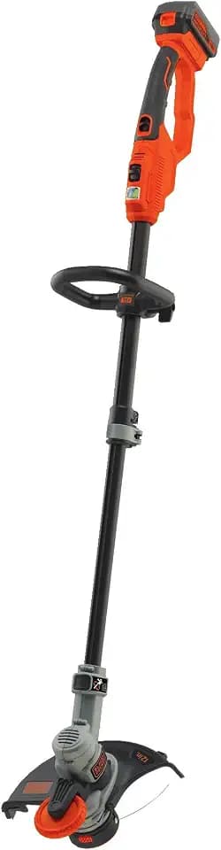 Black+Decker 18V 4.0 Ah Akku-Rasentrimmer, Motorsense, Rasenkantenschneider mit Führungsrad, 30 cm Schnittbreite, STC1840, schwarz orange