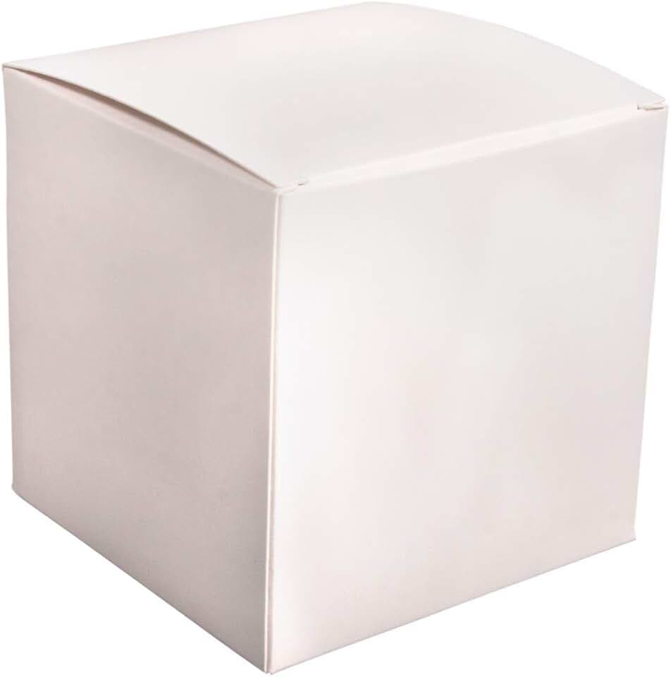 Rayher 67323102 Quadratische Faltschachtel zum Befüllen, 6er Set, Geschenkboxen aus Karton, weiß, 10x10x10 cm