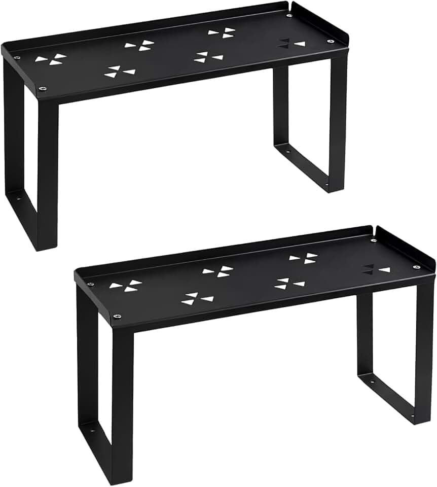 2 Pack Metal Storage Shelves Countertop Organizers, Shelf Risers, Stackable,Spice Rack