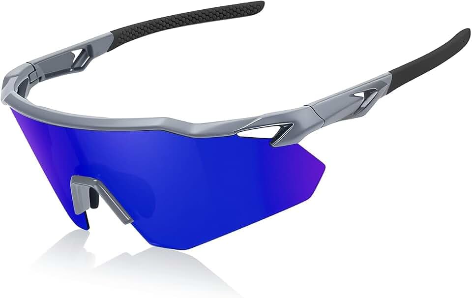 SEKKAF Polarized Sports Sunglasses for Men Women, UV Protection Lightweight Sun Glasses Running Cycling, Non-Slip Nose Pads