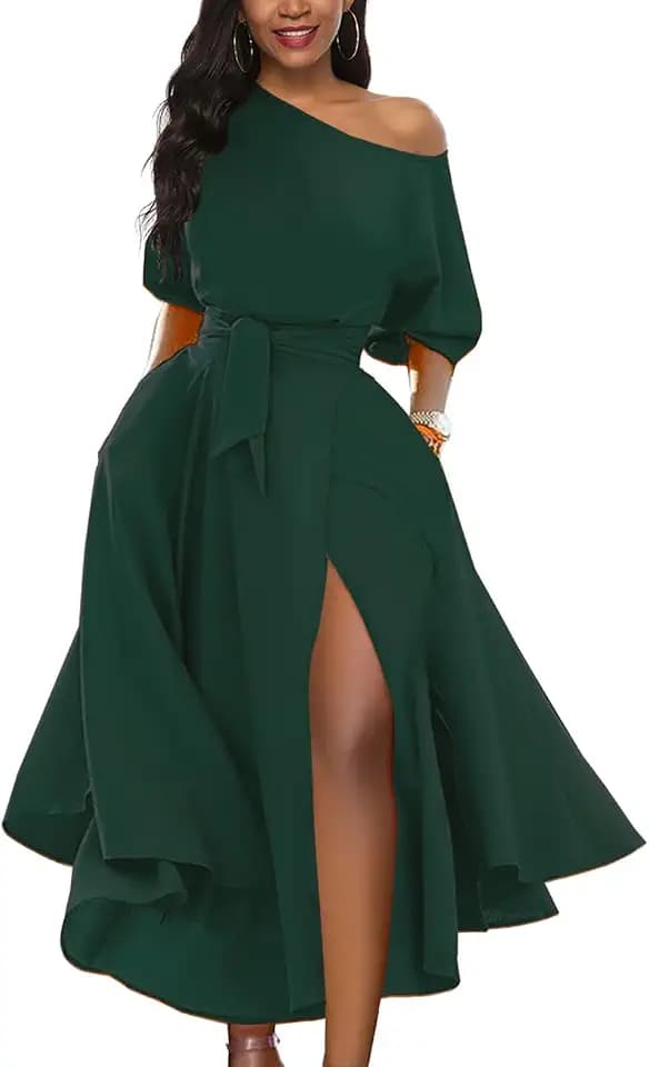 Women’s Off Shoulder Short Sleeve Cocktail Swing Dress