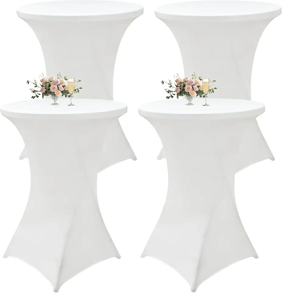 4Pack White Cocktail Table Covers 32x43 Inch Cocktail Table Tablecloth