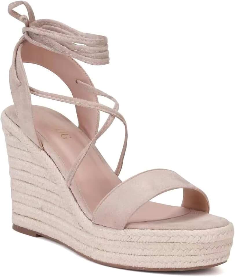 Women's Wedge Platform Espadrille Open Toe Lace-Up Sandals, Cross Strap Wedge Sandals Summer Espadrilles Ankle Strap Buckle Platform Sandals