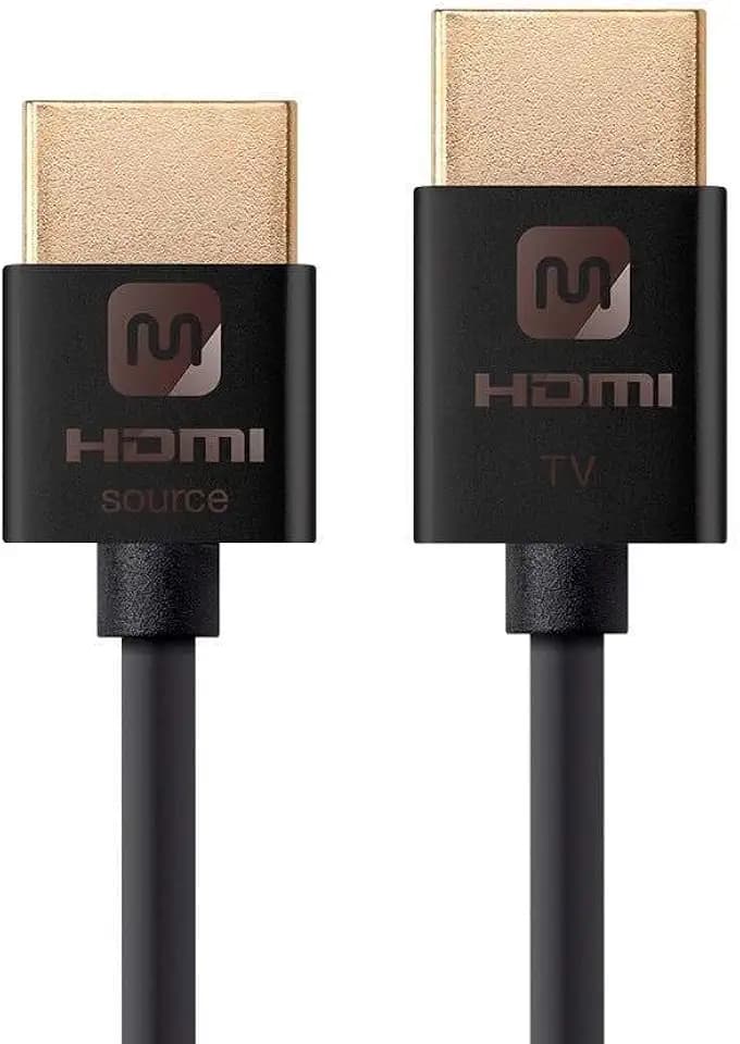Monoprice 114196 HDMI High Speed Active Cable - 15 Feet - Black, 4K@60Hz, 18Gbps, HDR, 36AWG, YUV 4:4:4 - Ultra Slim Active Series