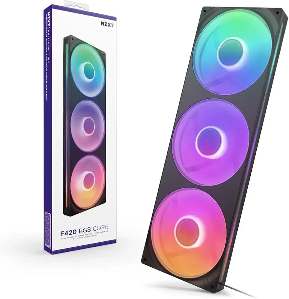 NZXT F420 RGB Core - 420mm Single-Frame RGB Fan Unit - Black