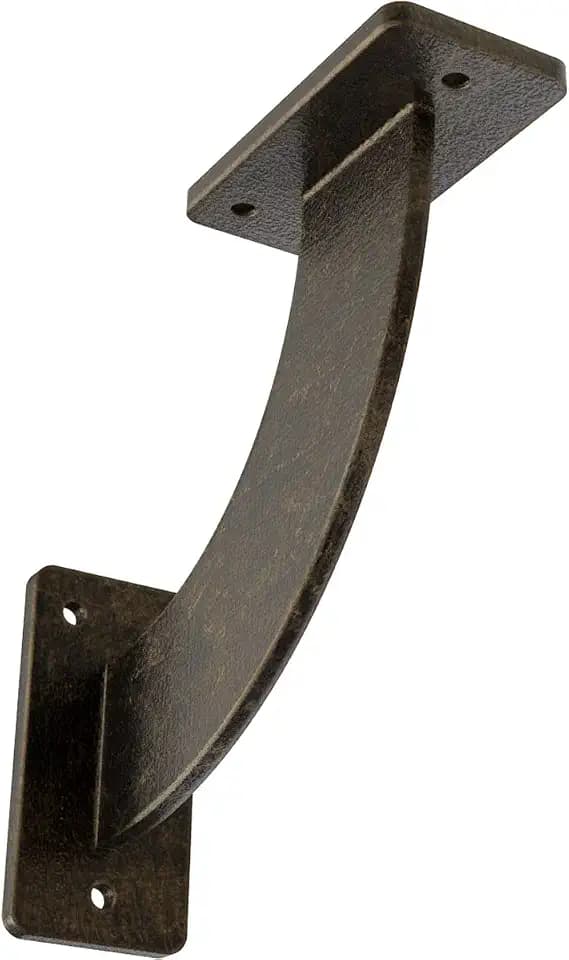 2" W x 7" D x 7" H Bradford Steel Bracket, Antiqued Pale Gold