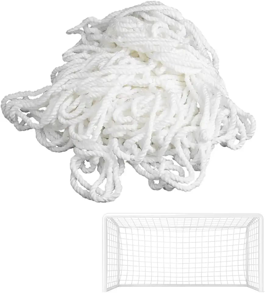 mizikuu Fußballtornetz 1.2 * 0.8m, Faser Fußball-Tornetz Weiß für 3er-Spielfeld Leicht Tragbar Einfache Montage PP-Material Robustes Fußballnetz für Training Garten