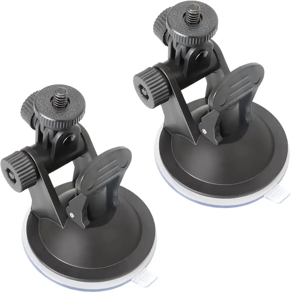 2 Pack Dash Cam Suction Cup Mount with 1/4 Screw Thread Windshield Camera Holder Stand for Car Dashcam GPS Driving DVR Action Camcorder Phone Bracket Video Recorder