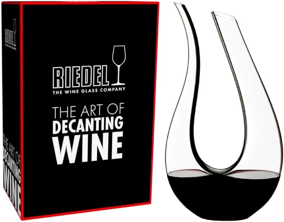 RIEDEL Amadeo Fatto A Mano Dekanter,Einzelpackung,klares/schwarzes/weißes Kristallglas,handgefertigt