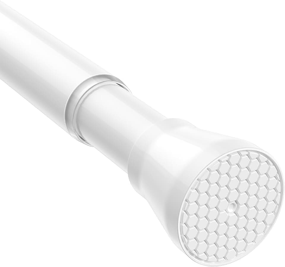 Duschvorhangstange 75-165cm Ausziehbar Duschvorhangstange für Badezimmer, Fenster, Kleiderschrank, ohne Bohren, Weiß 1 Stück Ø 22 mm