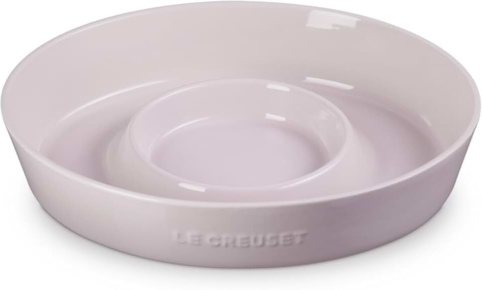 Le Creuset Stoneware Signature Oval Chip and Dip Platter, 13", Shallot