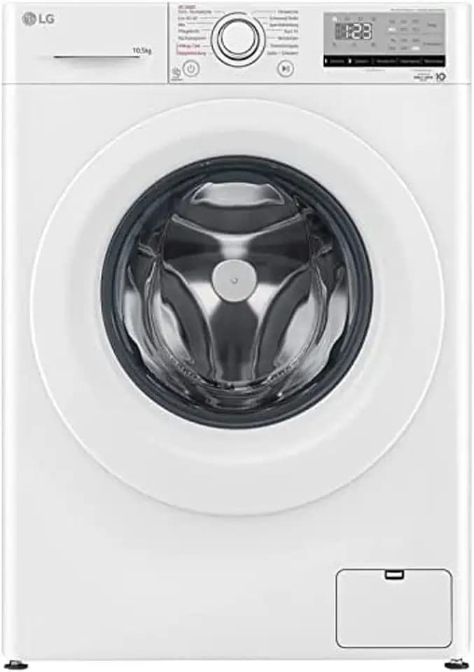 LG F4WV31X3G, Klasse B, Frontlader-Waschmaschine 10,5 kg, 1400 U/min, AI Direct Drive, Wi-Fi, Tiefenreinigung mit Dampf, Größere Kapazität, Außentür aus Sicherheitsglas, 62 x 60 x 85 cm ꟷ Weiß