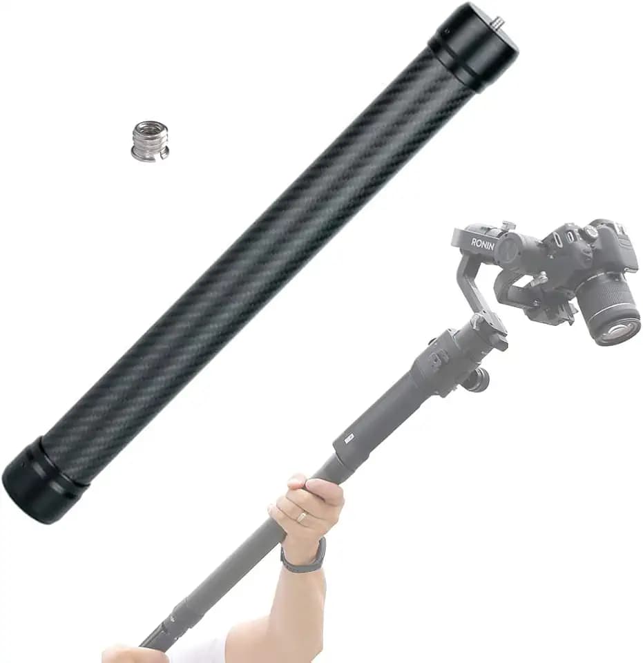 36cm/14.17 inch Extension Pole Carbon Fiber Bar with 1/4" Screw Compatible with DJI Ronin S, Ronin SC, OSMO Mobile 3, OM 4,Crane 2 V2 Stabilizer DSLR Camera