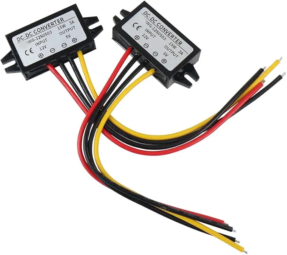 2Pcs DC 12/24V to 5V Converter 3A 15W,Step Down Converter,Voltage Reducer IP68 Waterproof Power Converters