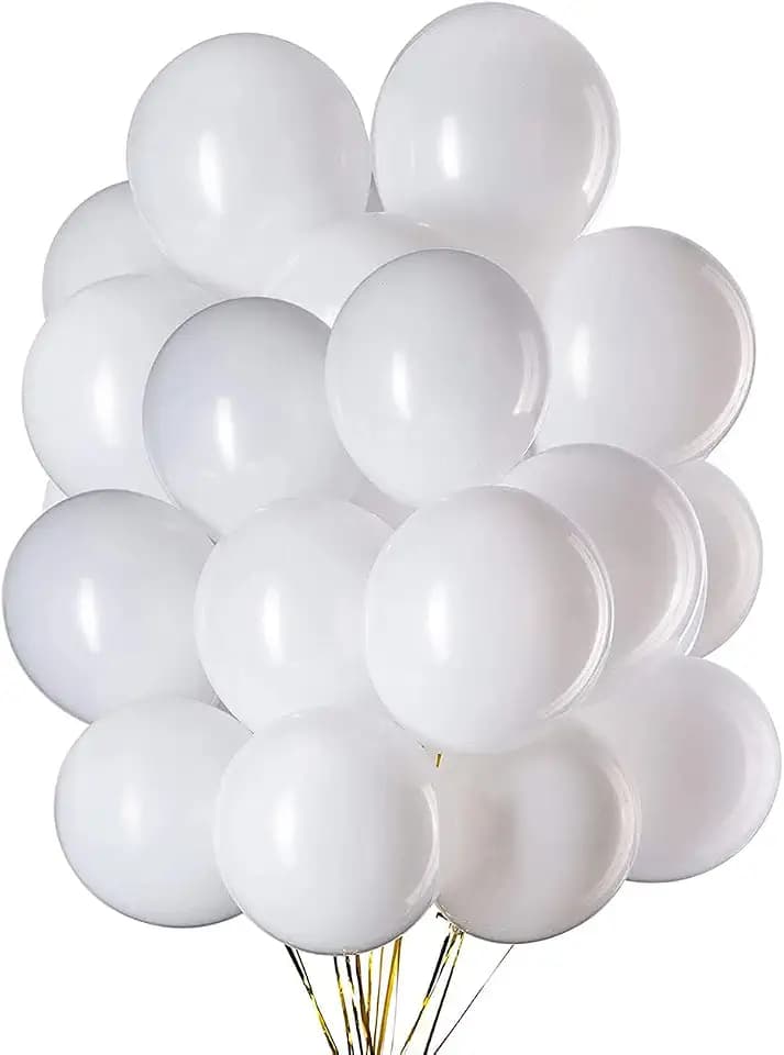 100 Stück 12 Zoll Luftballons Weiß,Weiss Latex Helium Ballons für Geburtstag,Hochzeit Party Dekoration