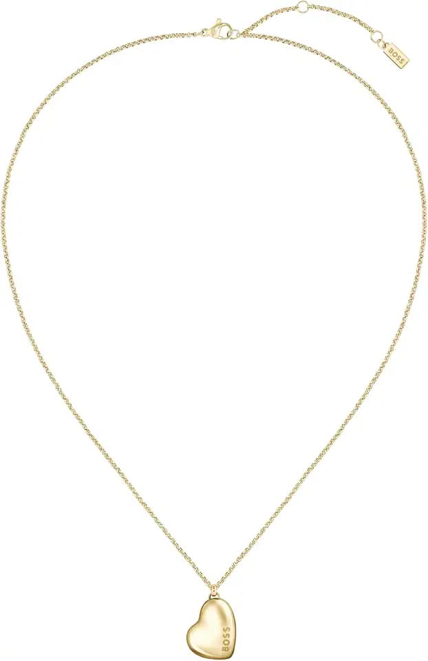 BOSS Jewelry Halskette mit Anhänger für Damen Kollektion HONEY in Gelbgold mit einem Herz-Anhänger - 1580574