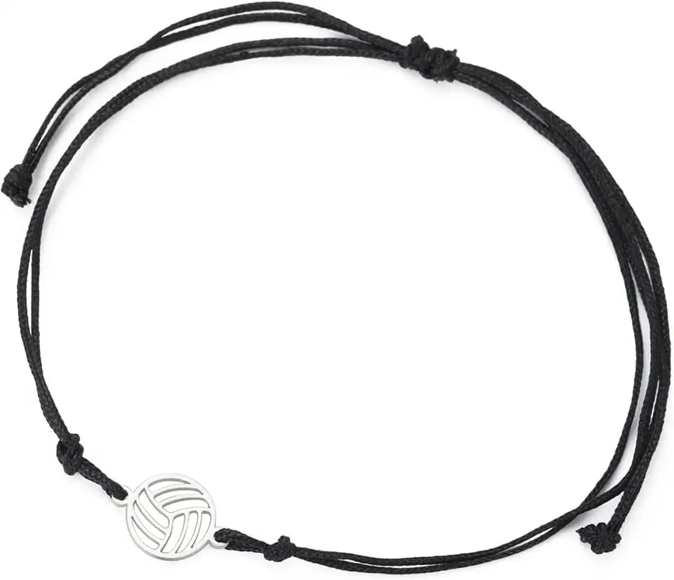 TEAMER Zierliches Volleyball Armband Edelstahl Volleyball Wachs Seil Armband Mode Sport Ball Schmuck Sportler Trainer Volleyball Liebhaber