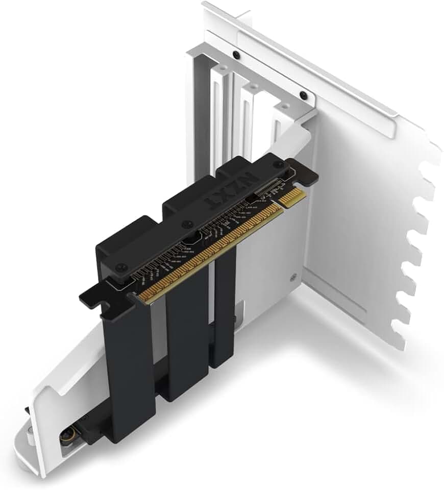 NZXT Vertical GPU Mounting Kit-AB-RH175-W1-175 mm PCIe 4.0x16 Riser-Kabel – GPU-Halterung Robuste Stahlhalterung, Schwarz/Weiß