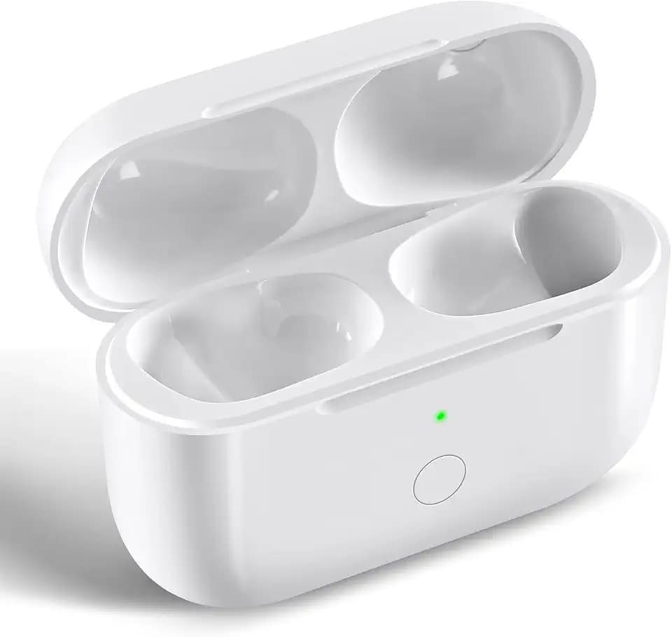 Wireless Charging Case Replacement Compatible with AirPod Pro 1st & 2nd Generation, Air Pod Pro 1 2 Charger Case with Bluetooth Pairing Sync Button,White