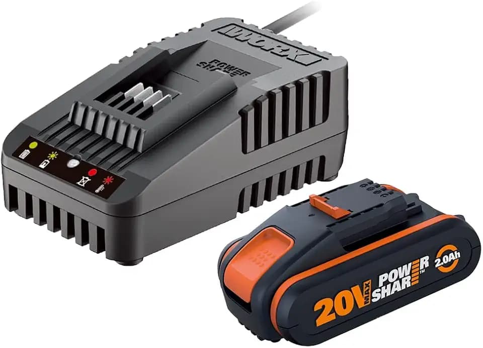 WORX WA3601 Original PowerShare Akku mit Ladegerät Set 20V, 2,0 Ah