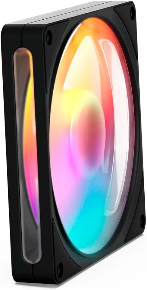 NZXT F140 RGB - 140mm PWM RGB PC Case Fan, 8 LEDs - Black