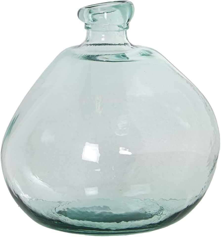 JARRÓN VIDRIO RECICLADO 32CM TRANSPARENTE IRREGULAR_°32X32CM BOCA:°5CM 11500CC