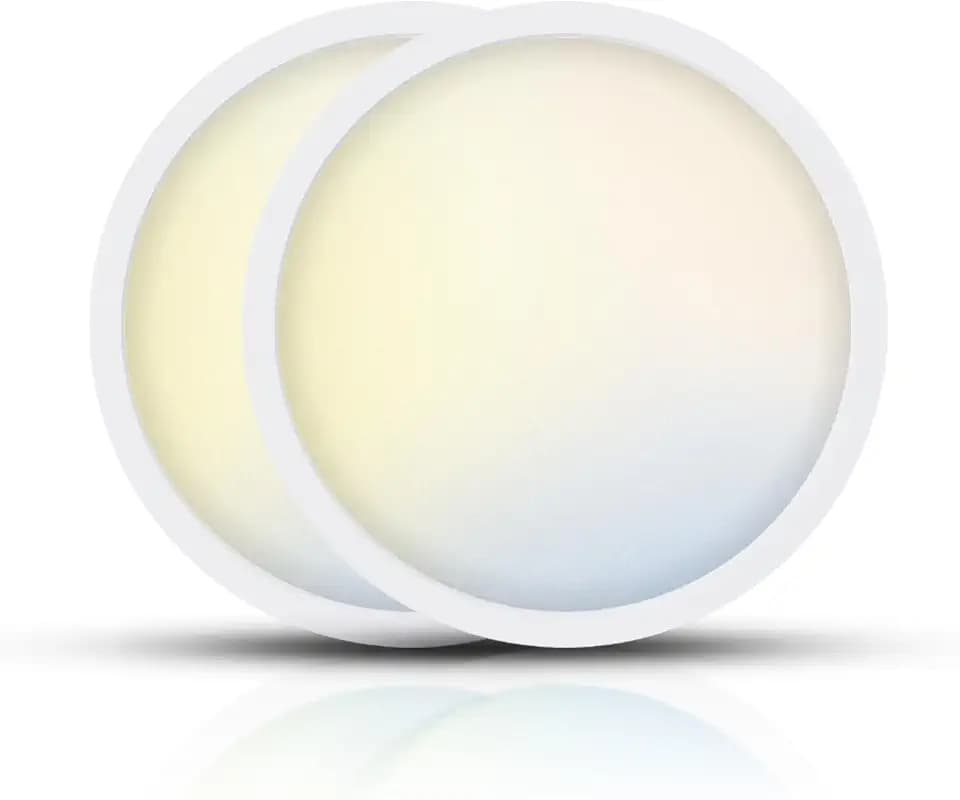 TOPELER 12 Inch Flush Mount Ceiling Light with 5-in-1 CCT Selectable (2700K,3000K,4000K,5000K,6000K), 28W 2400Lm Dimmable Flat Ceiling Light Surface Mount for Kitchen, Hallway, Bedroom, 2 Pack