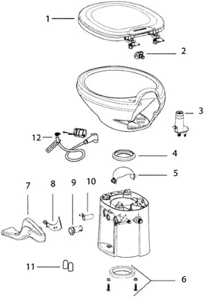 Thetford 42036 White Toilet Seat and Cover