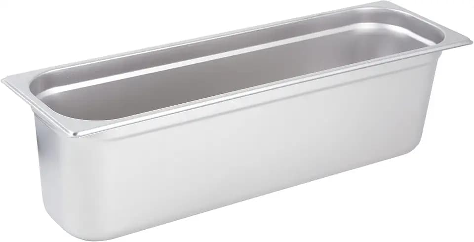 Winco 13.6 qt 6" Half Size (Long) Deep Stainless Steel Steam Table Pan