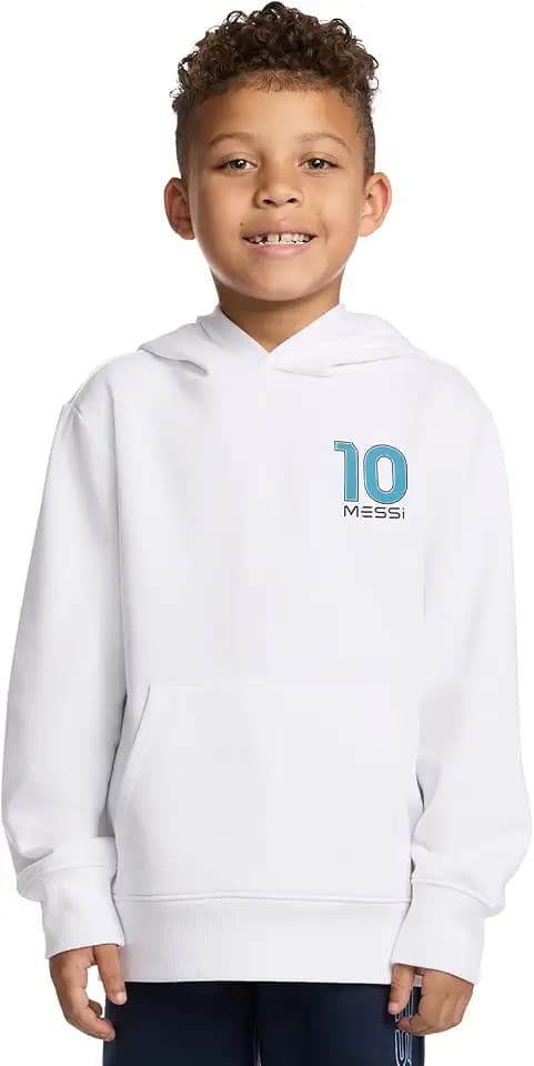Messi Boys' Long Sleeve, Standard Fit Hoodie Sweatshirt, Comfortable Fleece