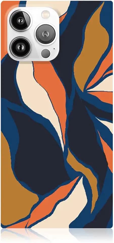 Flaunt Official Square iPhone 15 Pro Max Case - Navy Blossom