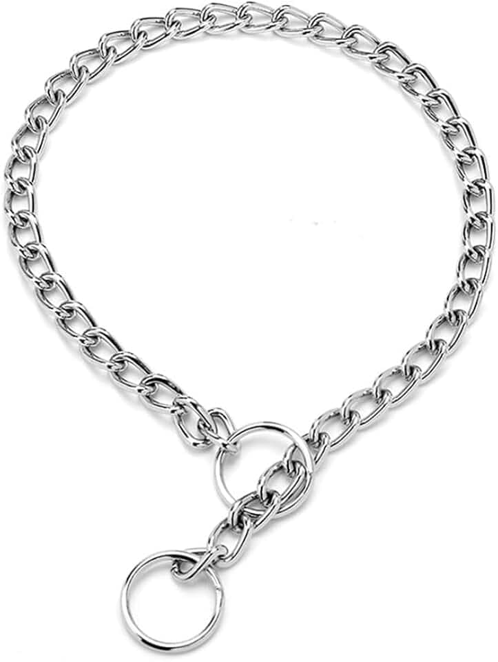 Choker Collar for Large Dogs Metal Training Slip Link Dog Chain Collars Heavy Duty Martingale Collars for XXS XS Small Medium Large Breed Pets Boys Girl