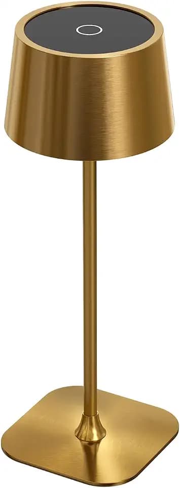 Battery Operated Lights,Cordless Table lamp,Portable Dimmable Small Desk lamp,Stepless dimming Rechargeable lamp for Couple Dinner/Restaurant/Outdoor Camping/Bedroom,Touch Switch,Copper