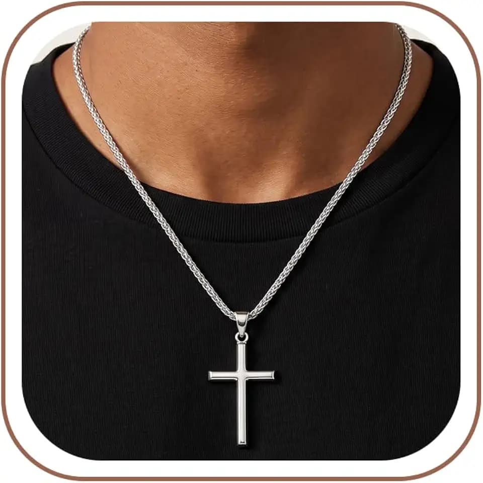 925 Sterling Silver Cross Necklace Chain for Men 18-26 Inches