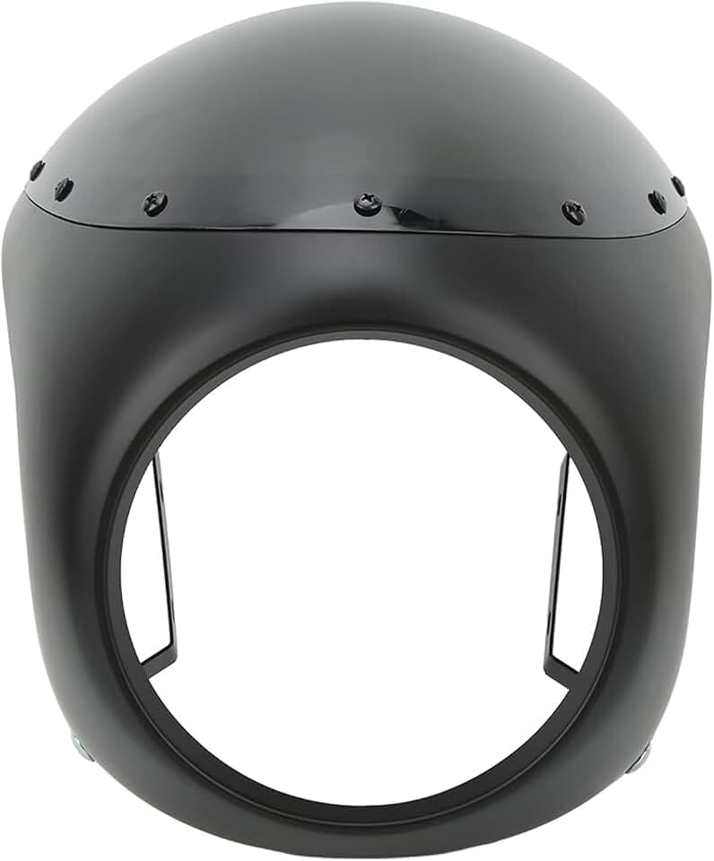 Focket 7 Motorrad-Scheinwerferverkleidung, schützende Windschutzscheibe, universelle Motorrad-Windschutzscheiben-Scheinwerfer-Verkleidung, kompatibel mit 7 (165–178 mm) runden Scheinwerfern