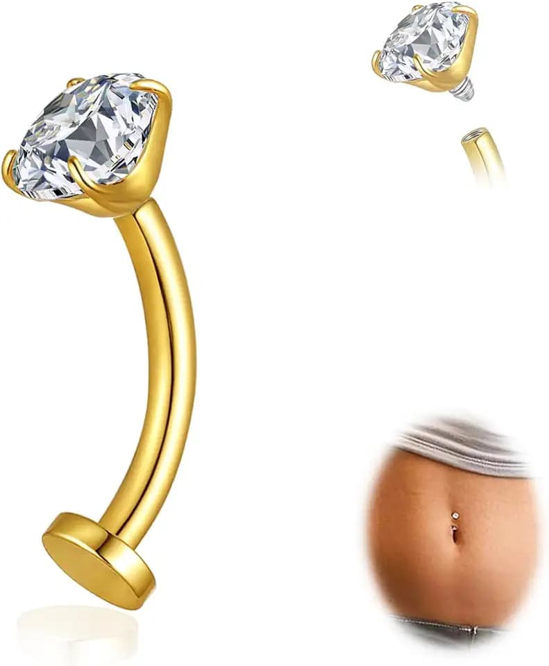 Floating Navel Piercing Jewelry Titanium Small Belly Button Ring