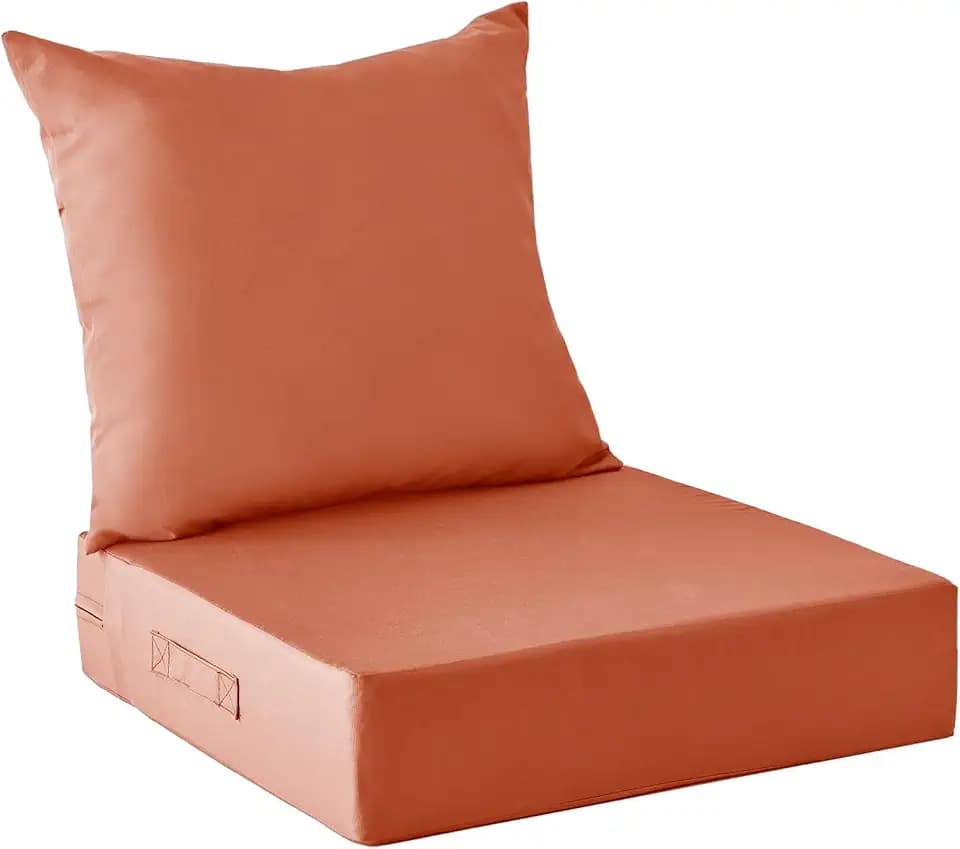 IPYNBAP Outdoor Cushions for Patio Furniture,Outdoor Seat Cushion Set 24 x 24 x 5.75 Inch,Waterproof & Fade Resistant Outdoor Chair Cushions,Deep Patio Chair Cushion with Removable Cover,Spice