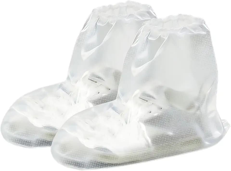 Waterproof Shoe Covers for Rain 10 Pairs Disposable Plastic Rain Shoe Covers Reusable Shoe Ponchos & Boot Covers for Adults' Short Size, Outdoor Travel Commuting and Indoor Protection (Clear)