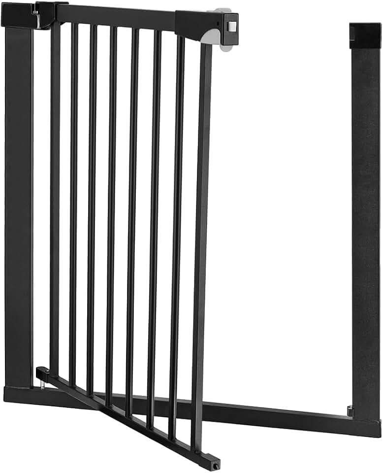 MoMi Baby-Absperrgitter PAXI Plus, Tür- und Treppenschutzgitter 75-82 cm erweiterbar bis 103 cm, inkl. 2X Verlängerungsstücken 7 und 14 cm, ohne Bohren