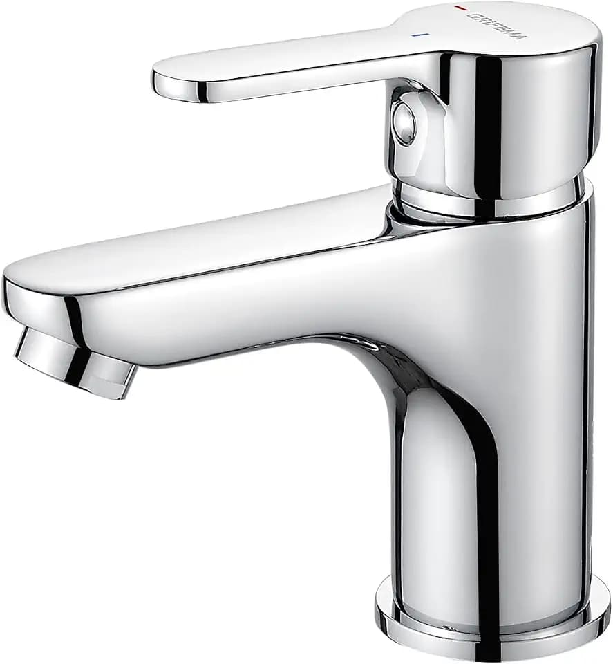 GRIFEMA G11003 Wasserhahn Bad Chrom, kompakte Bauform