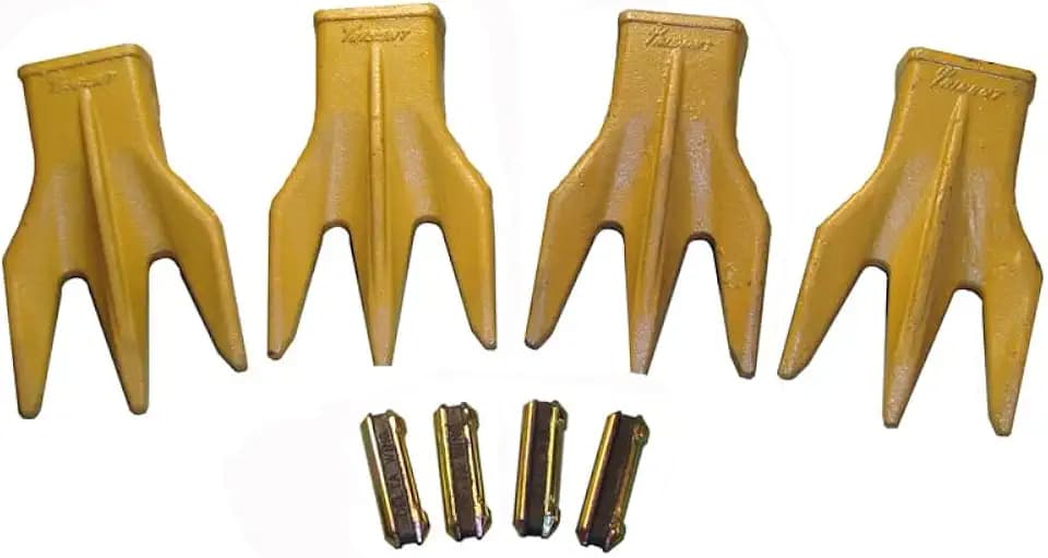230TR3 Triple Tiger Trident Backhoe Bucket Teeth by H&L Tooth Company, Includes 230DFP Long Flexpins for Deere, Case, JBC, and More. | 23 | 230 | Frost | 230TR3 (4-Pack)