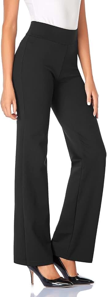 Tapata Damen 71cm/76cm/81cm/86cm Bootcut Stretch-Hose Hoher Bund Frauen Bürohosen Arbeitshose Bauchkontrolle Lange Elegante Schlaghose Freizeithose Yogahose