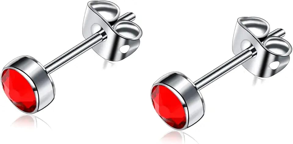 G23 Titan Ohrstecker für Damen Herren Mädchen Ohrringe Hypoallergen Nickelfrei 3mm/4mm/5mm/7mm Kristallohrringe Ohrschmuck Geburtstagsgeschenk