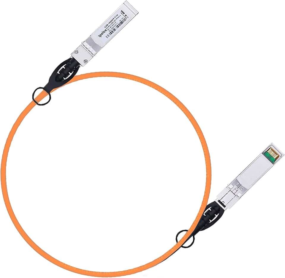 ipolex Colored 10G SFP+ Twinax Cable, Direct Attach Copper(DAC) Passive Cable, 1m (3.28ft) in Orange, for Cisco SFP-H10GB-CU1M, Meraki, Ubiquit, Mikrotik, Intel, Fortinet, Netgear and More