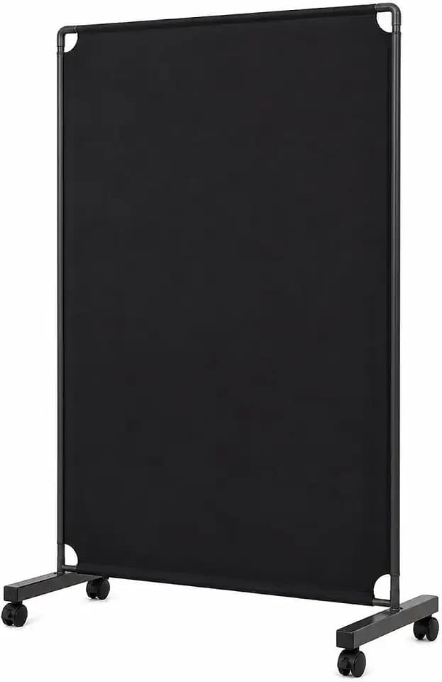 Rolling Room Divider with Wheels, Portable Privacy Screen Partition Wall, Freestanding Office Divider Panel, Non-See-Through Fabric, Locking Casters for Office Home Classroom Clinic, 50" W x 71" H