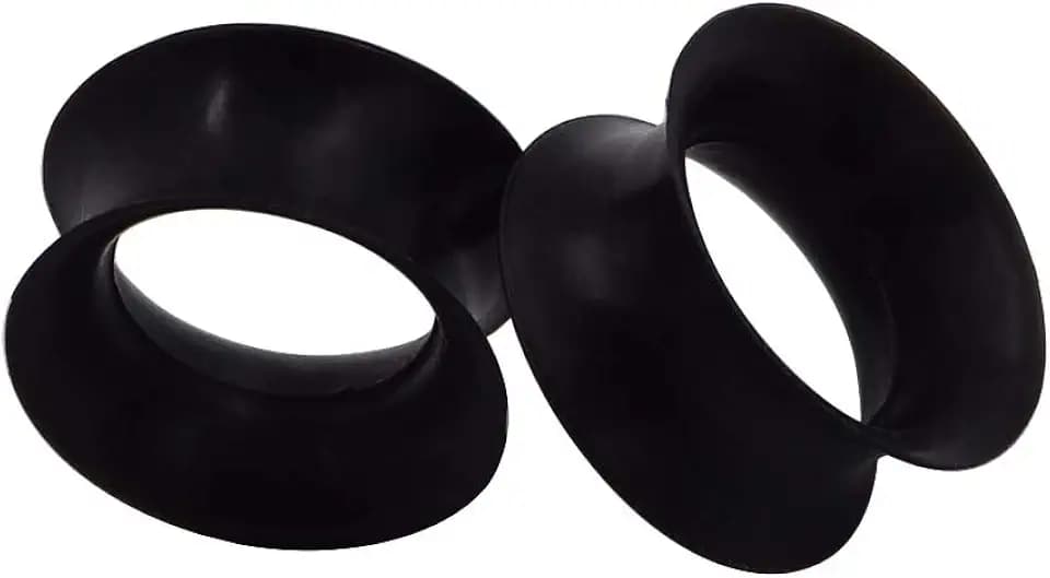 Longbeauty 2 Pcs Extra Weich Silikon Ohr Tunnel Plug Piercing Schmuck 3-25mm