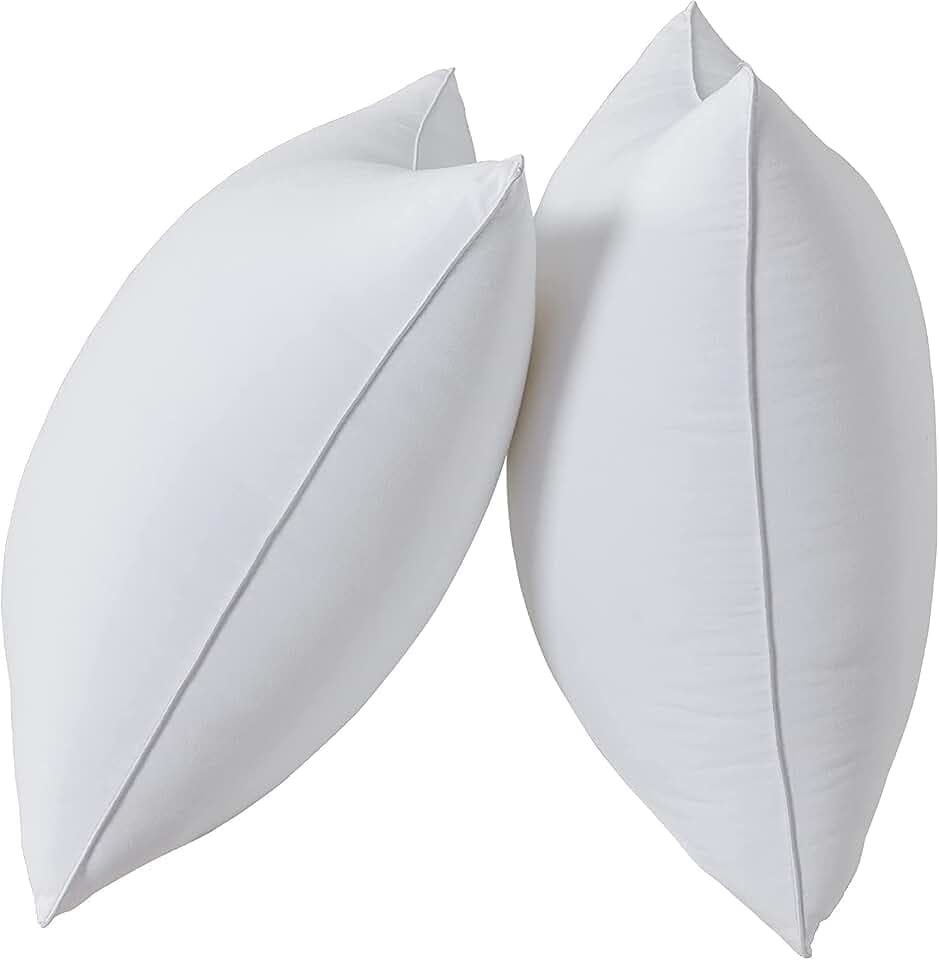 Qeils 20 x 20 Pillow Inserts Set of 2 White Throw Pillow Inserts with Soft Polyester Cover - Rectangle Square Interior Sofa Pillow Inserts Decorative Pillow Insert White Couch Pillow