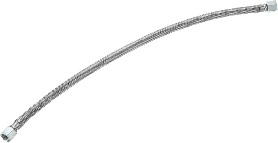 uxcell Air Compressor Exhaust Tube, 5/8" Thread Dia 22" Length Compressor Hose Stainless Steel Hose Air Tube Compressor Hardware Accessories Replacement Parts(Flat Mouth)