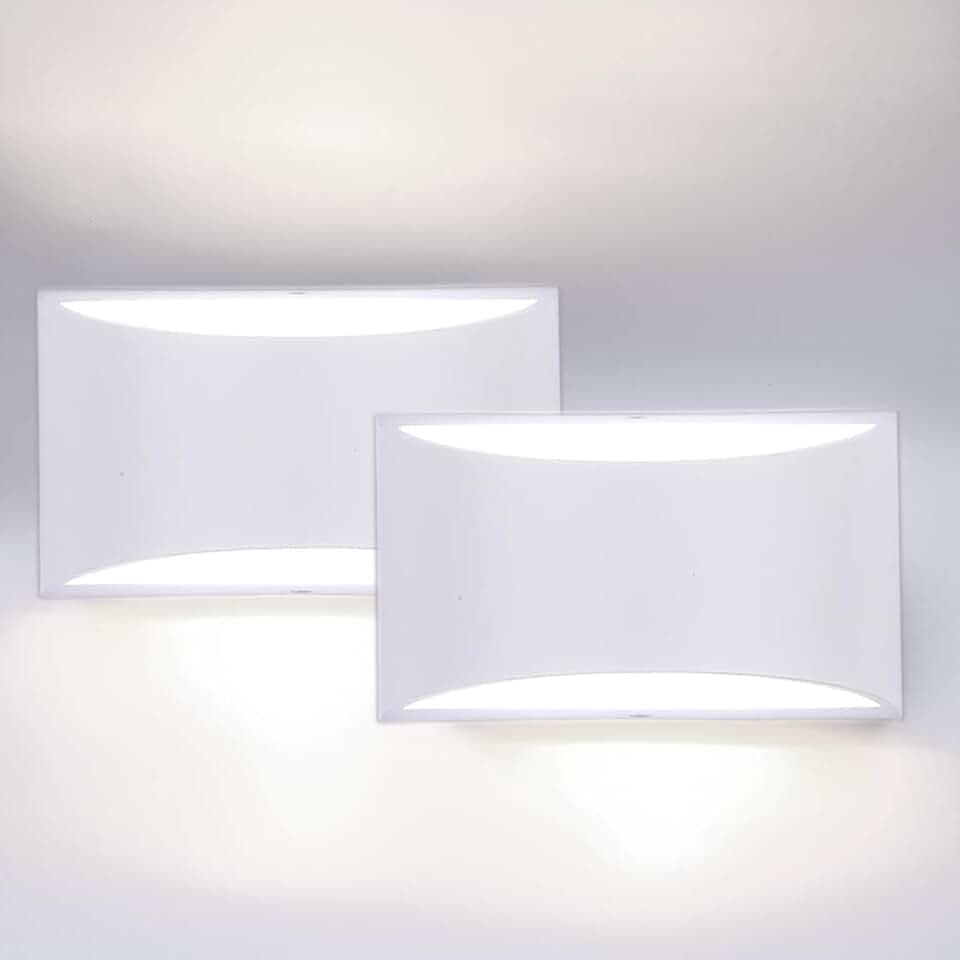 Lightess LED Wall Sconces Set of 2, White, Dimmable